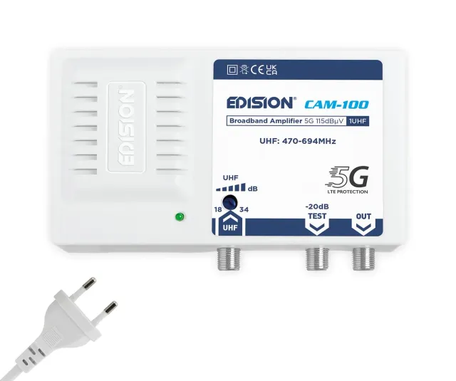 Edision CAM-100 Amplificatore Antenna TV UHF 18-34 dB