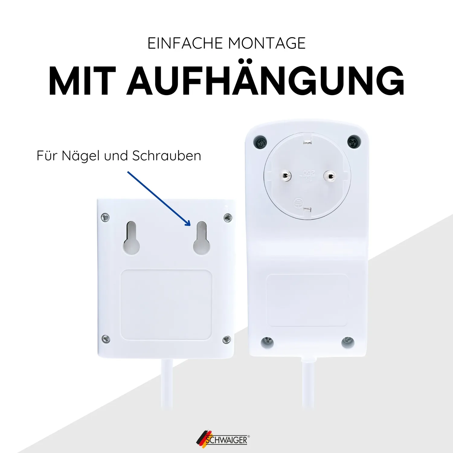 Schwaiger Misuratore Consumi Presa Schuko 3680W con Display