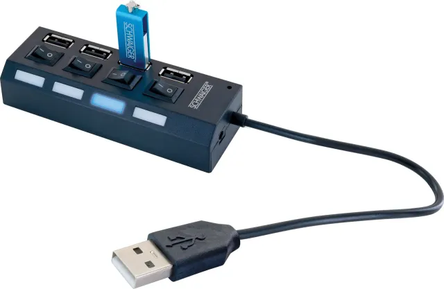 Schwaiger Hub USB 4 Porte per Computer