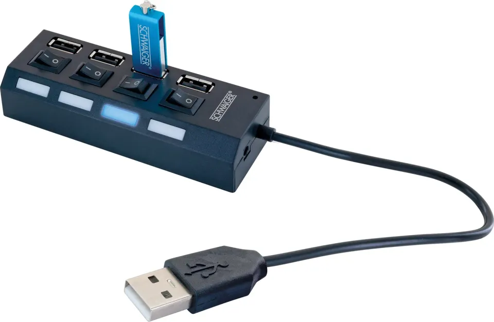 Schwaiger Hub USB 4 Porte per Computer