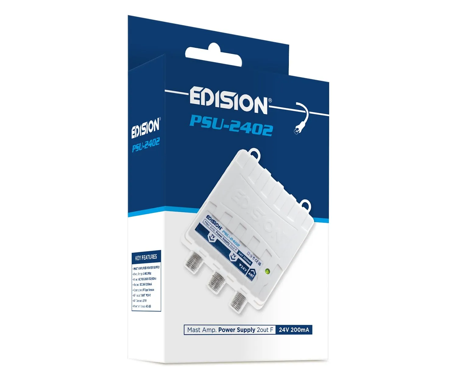 Edision PSU-2402 Alimentatore Antenna TV 24V 2 Uscite