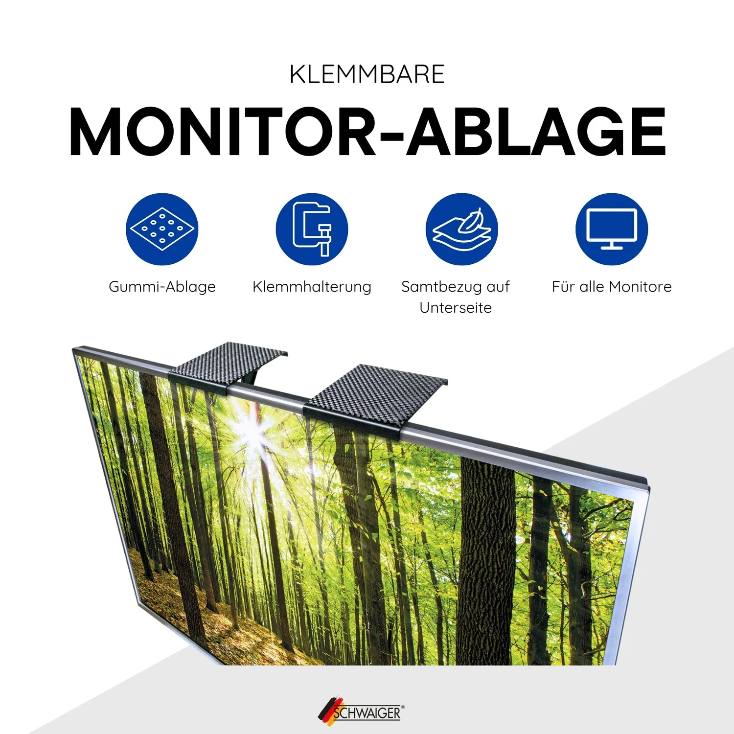 SCHWAIGER Mensola TV Topper 2x6" 6,5 kg nera