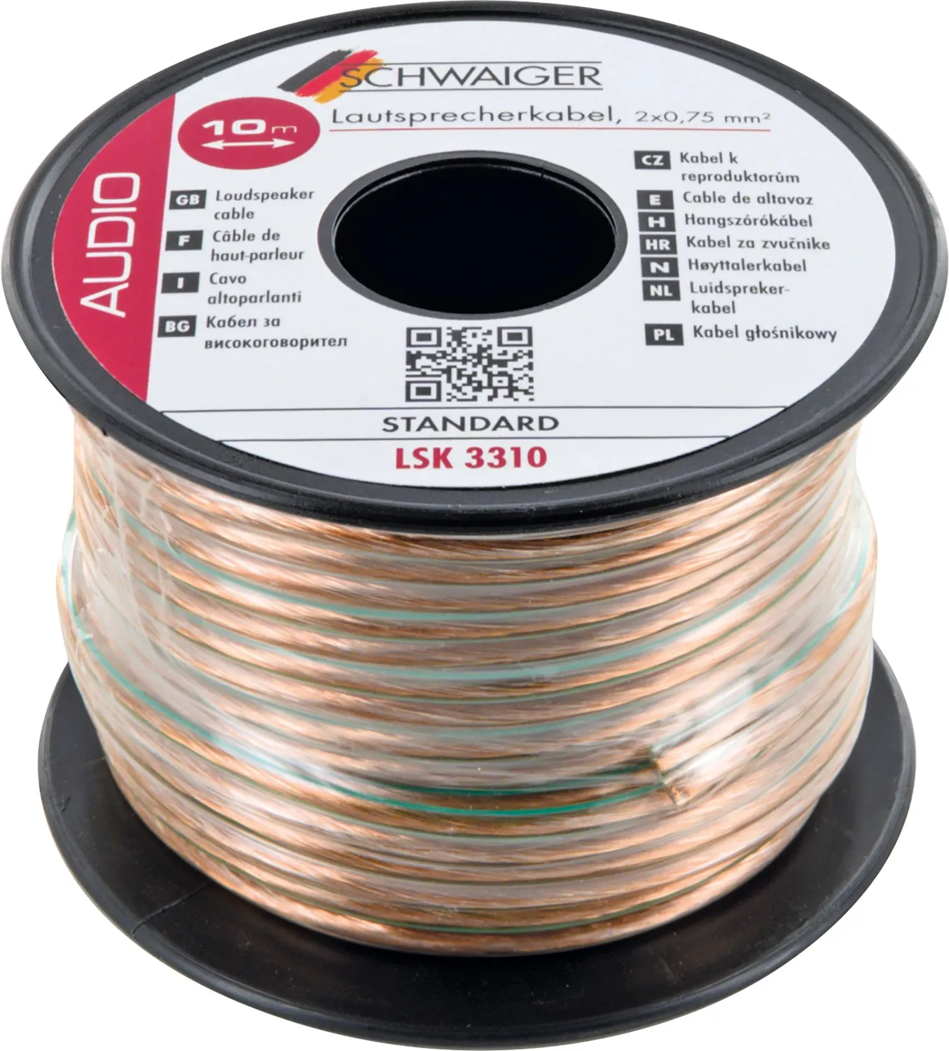 Schwaiger Cavo Altoparlanti 2x0,75 mm² 10 m Trasparente