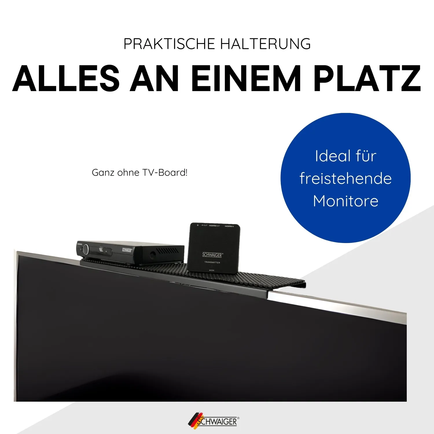 SCHWAIGER Mensola TV Topper 45 cm Portata 9 kg