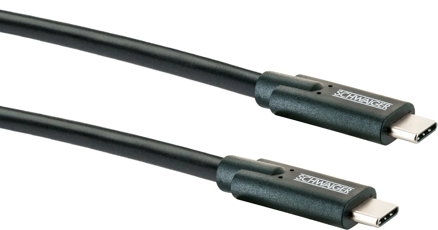 Schwaiger USB 3.2 Cavo USB-C 1 m 20 Gbps nero