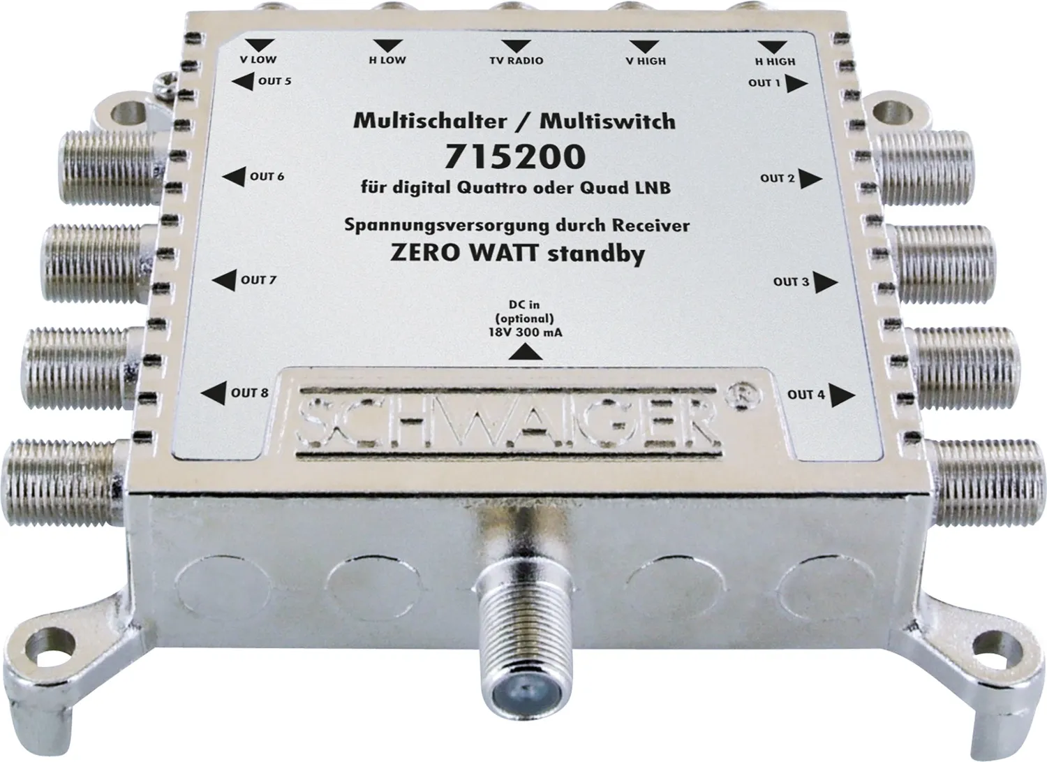 Schwaiger multiswitch 5x8 per 8 utenti SAT