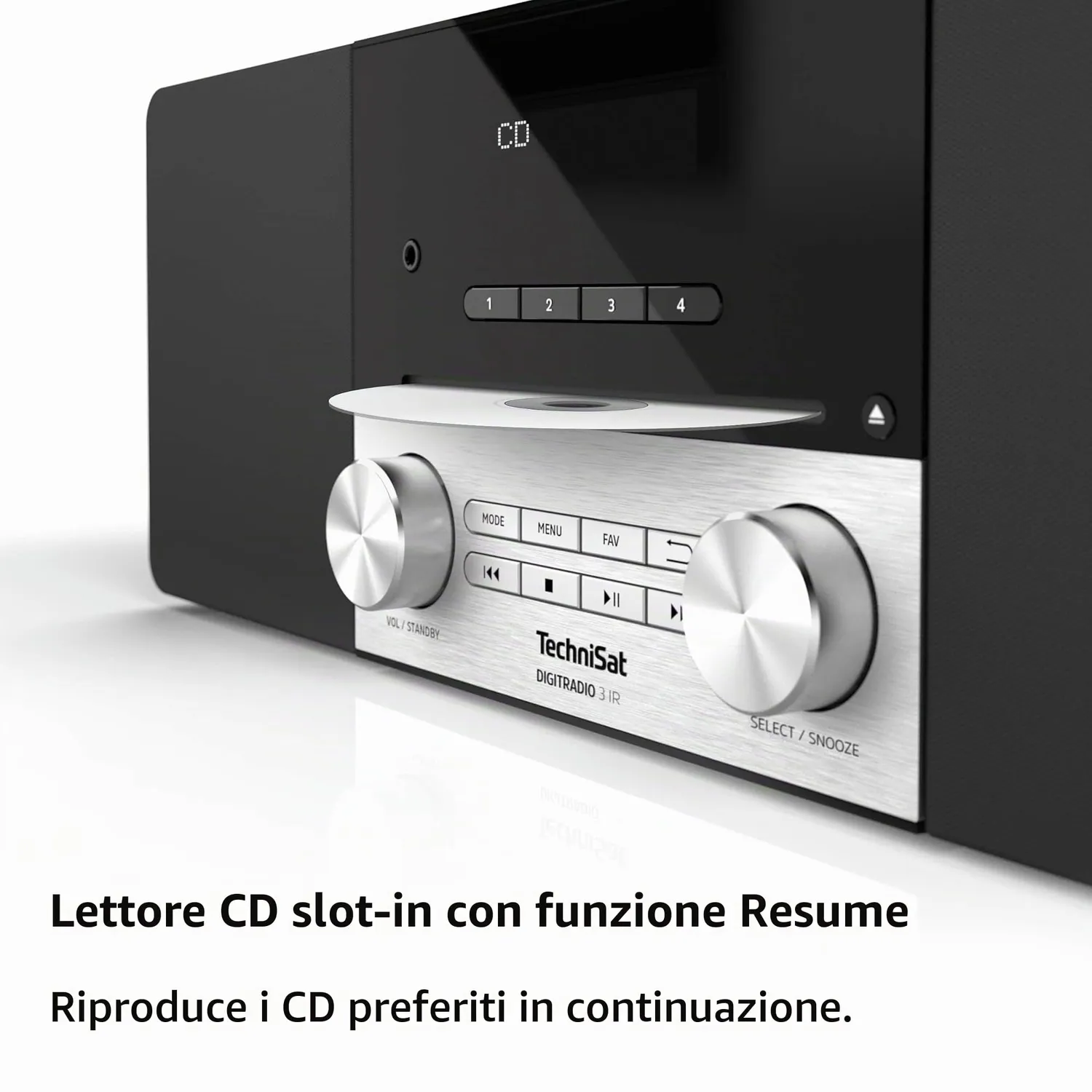 TechniSat DigitRadio 3 IR Radio DAB CD Nero Argento
