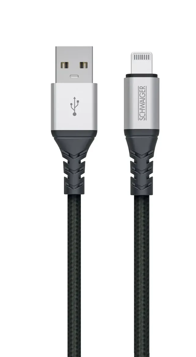 Schwaiger Cavo Lightning USB-A 1,2 m Nero Argento Nylon