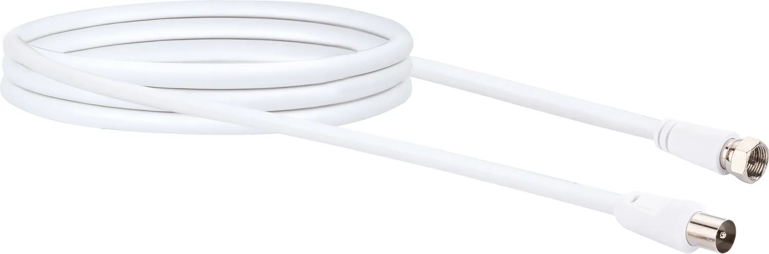 SCHWAIGER Cavo Antenna SAT 1,5m Bianco 75dB F-IEC