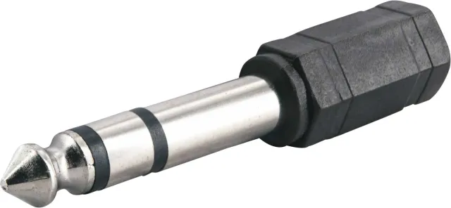 SCHWAIGER Adattatore Cuffie Stereo jack 3,5-6,3 mm nero