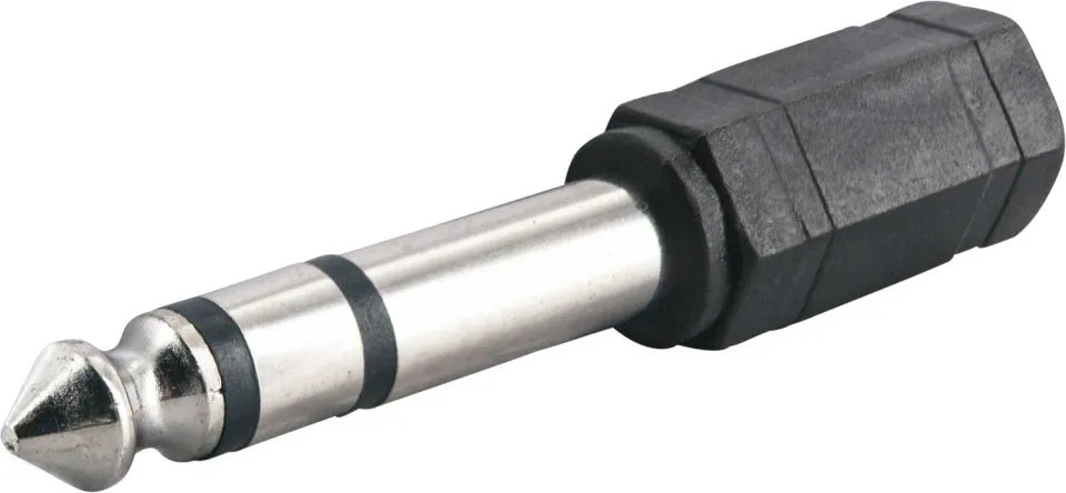 SCHWAIGER Adattatore Cuffie Stereo jack 3,5-6,3 mm nero