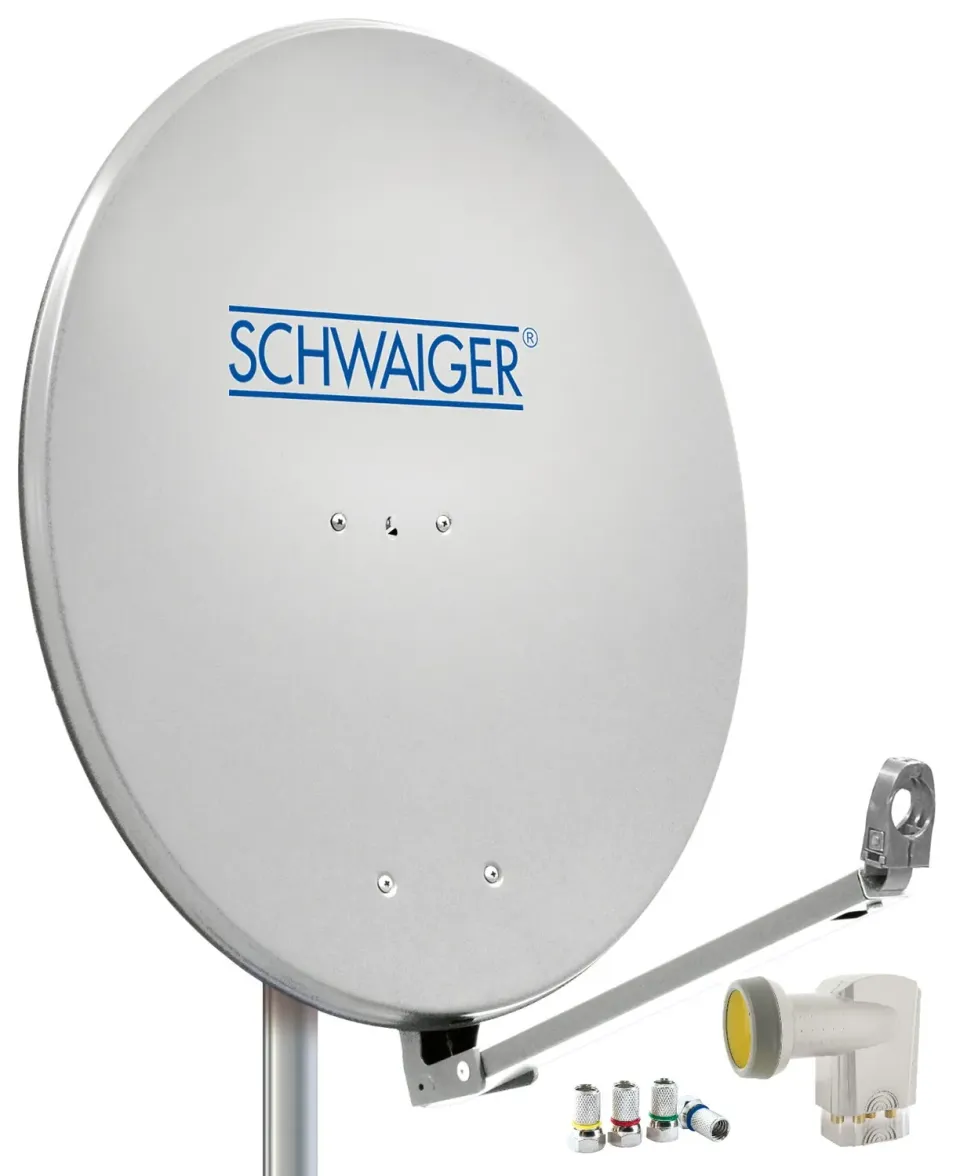 SCHWAIGER Antenna Satellitare 88cm Set Quad LNB 4 Utenti