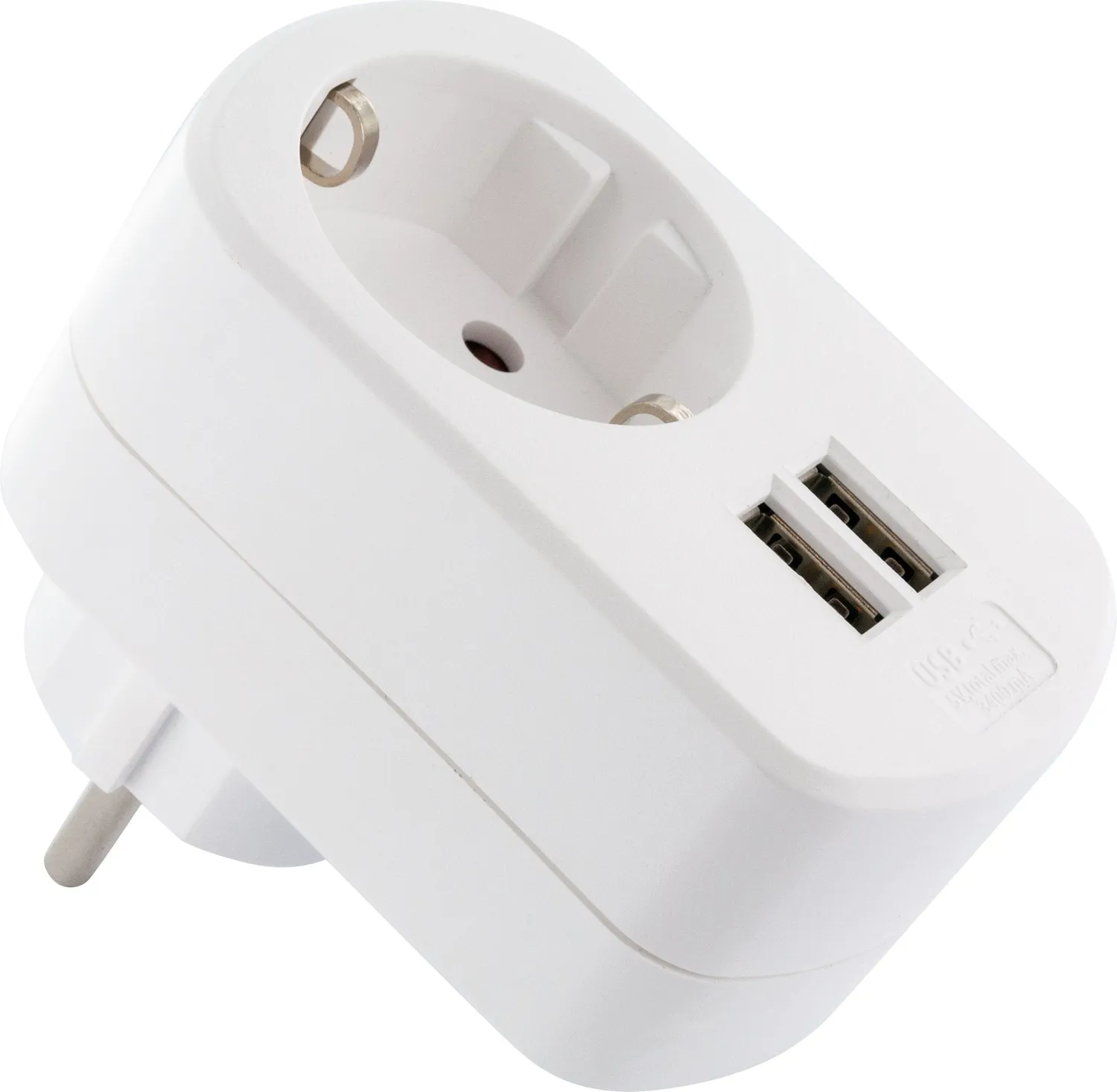 Schwaiger Caricatore 230V USB 2x USB-A presa passante