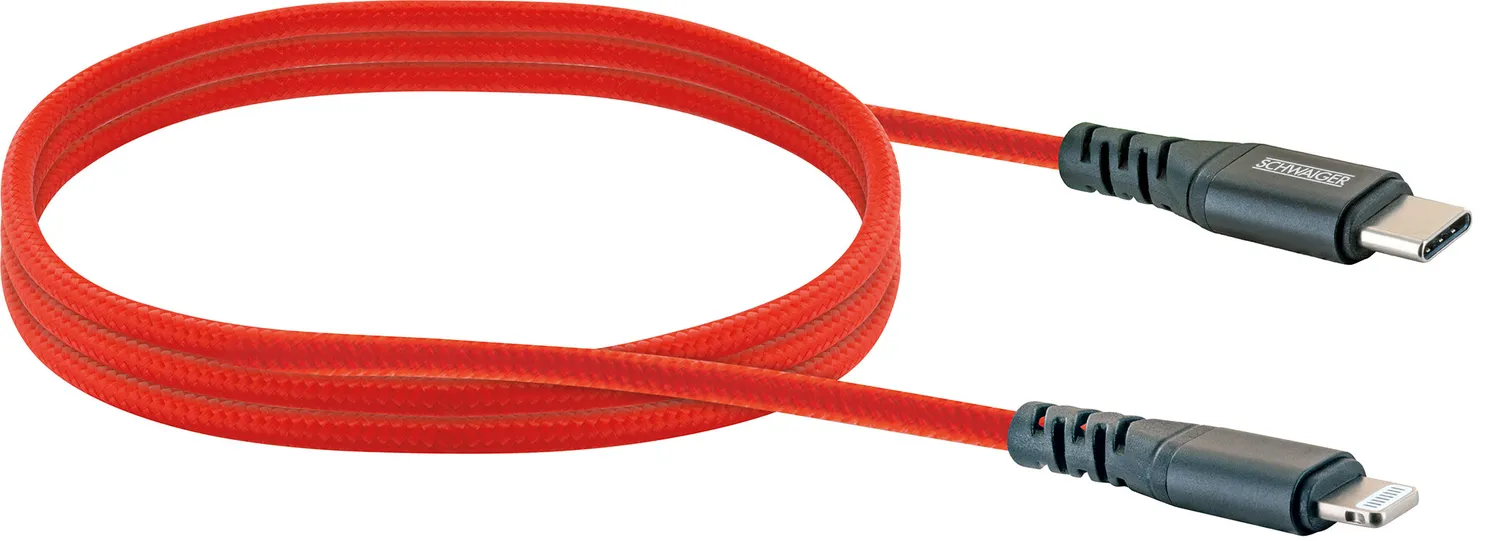 SCHWAIGER Cavo Lightning USB-C Nylon 1,2 m Blu Reale Ricarica
