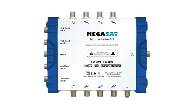 Megasat Multischalter 5/8 multiswitch 8 utenze sat