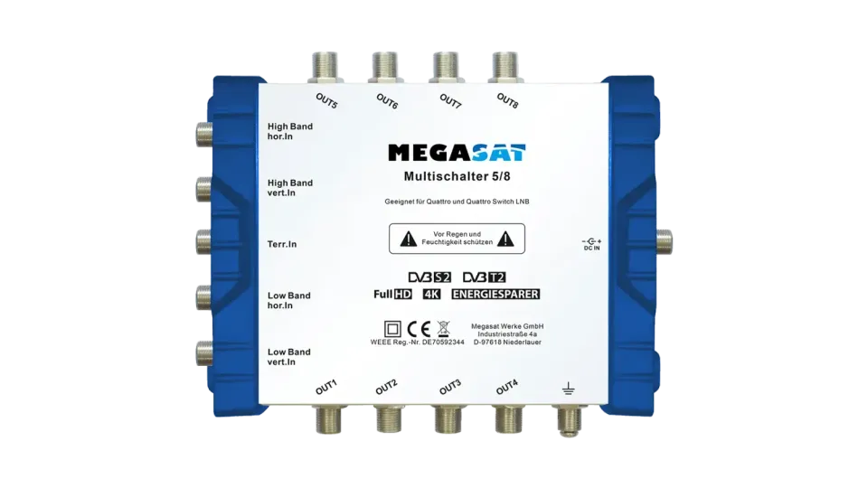 Megasat Multischalter 5/8 multiswitch 8 utenze sat