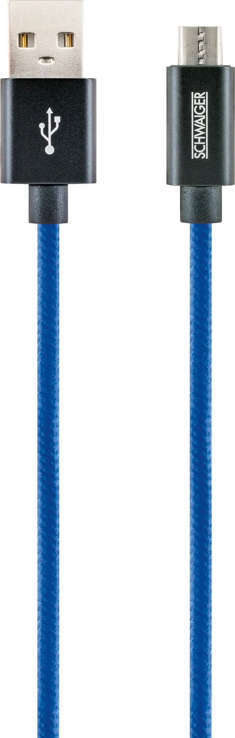 Schwaiger cavo micro USB 1,2 m nylon ricarica 2,4A