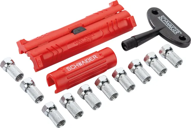 SCHWAIGER Kit Montaggio Connettori F con Spellacavo
