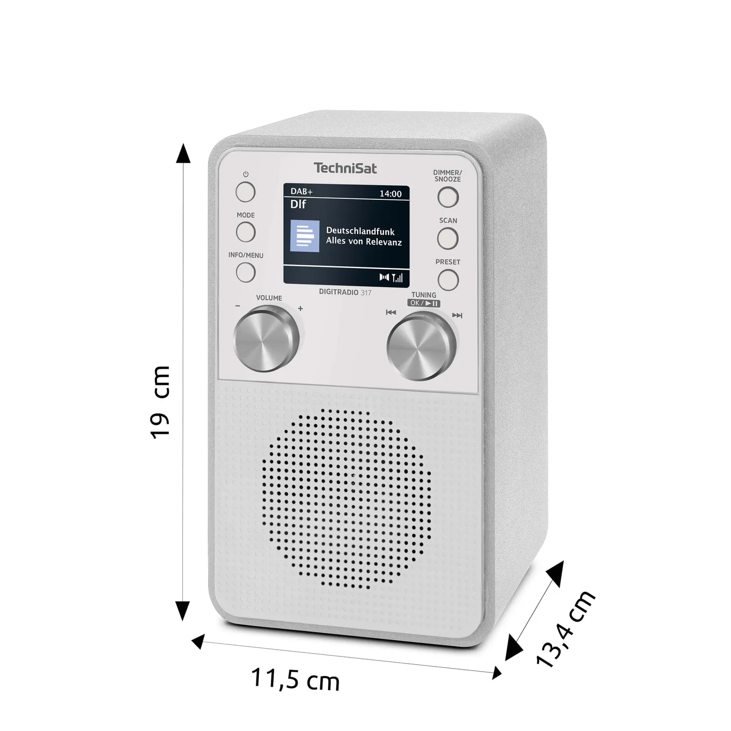 TechniSat DIGITRADIO 317 radio DAB+ bianca verticale 3W