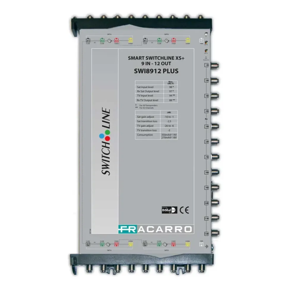 Fracarro SWI8912PLUS multiswitch 9x12 cascata TV-SAT attivo