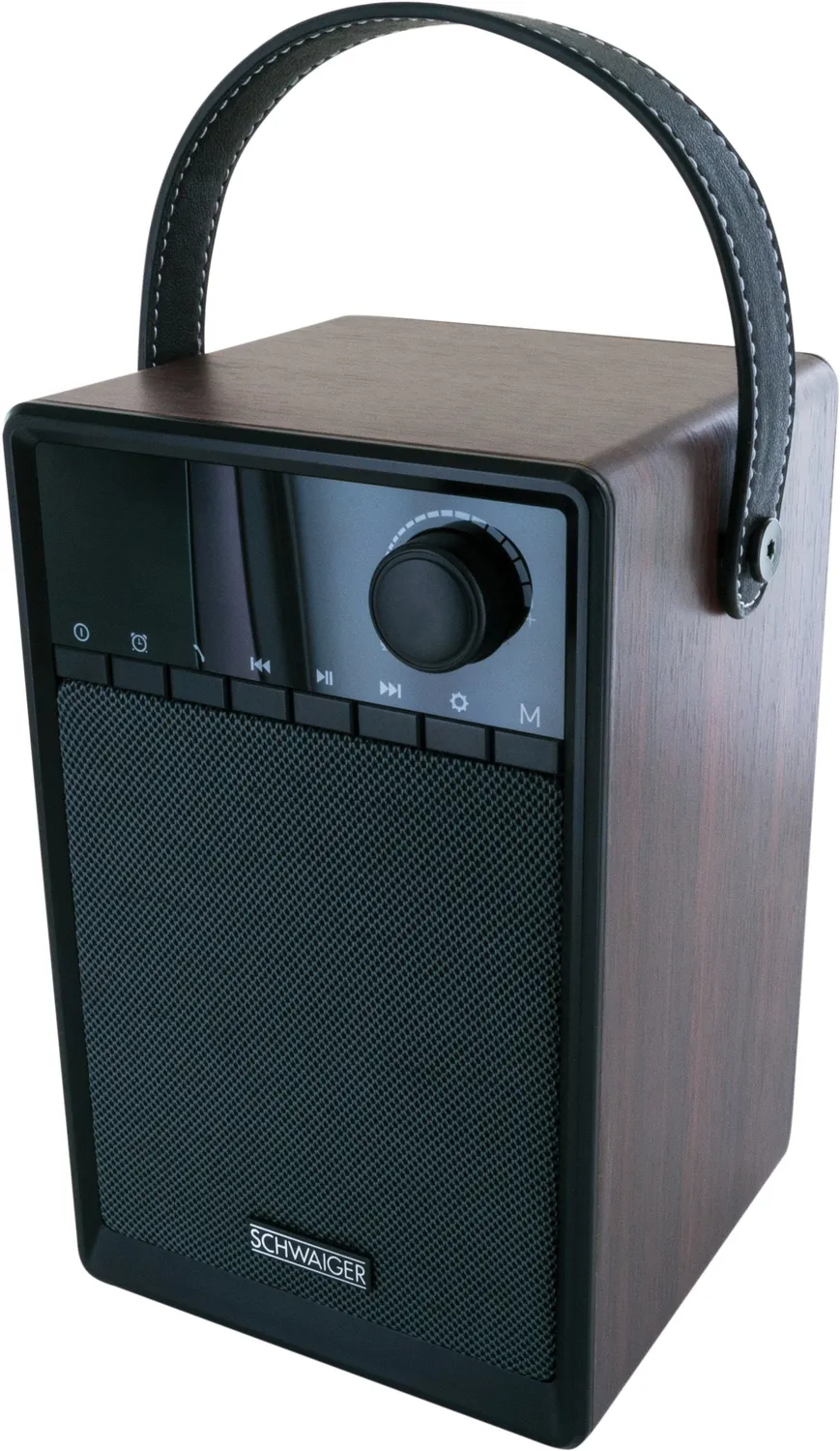 SCHWAIGER Radiosveglia FM Bluetooth AUX 5W nera legno