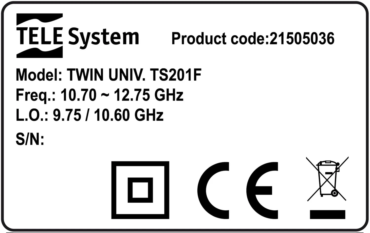 TELE System TS201F LNB Twin 2 uscite LTE Stop