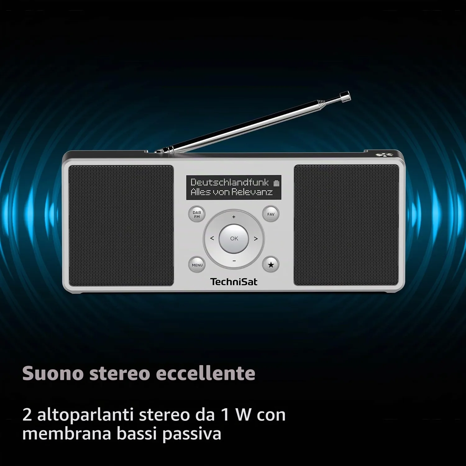 TechniSat DIGITRADIO 1 S radio DAB portatile argento