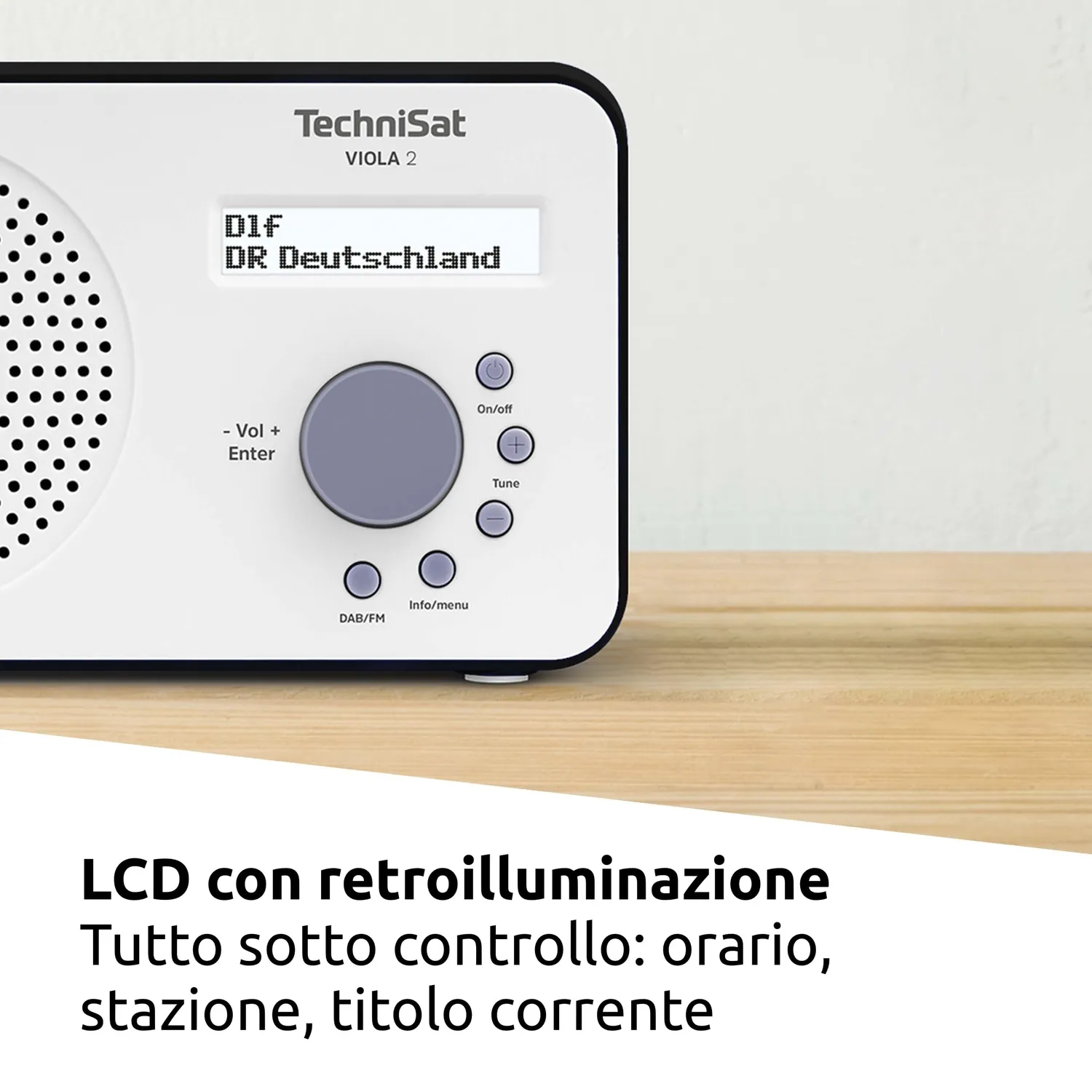 TechniSat Viola 2 Radio DAB+ Portatile Bianco Nero
