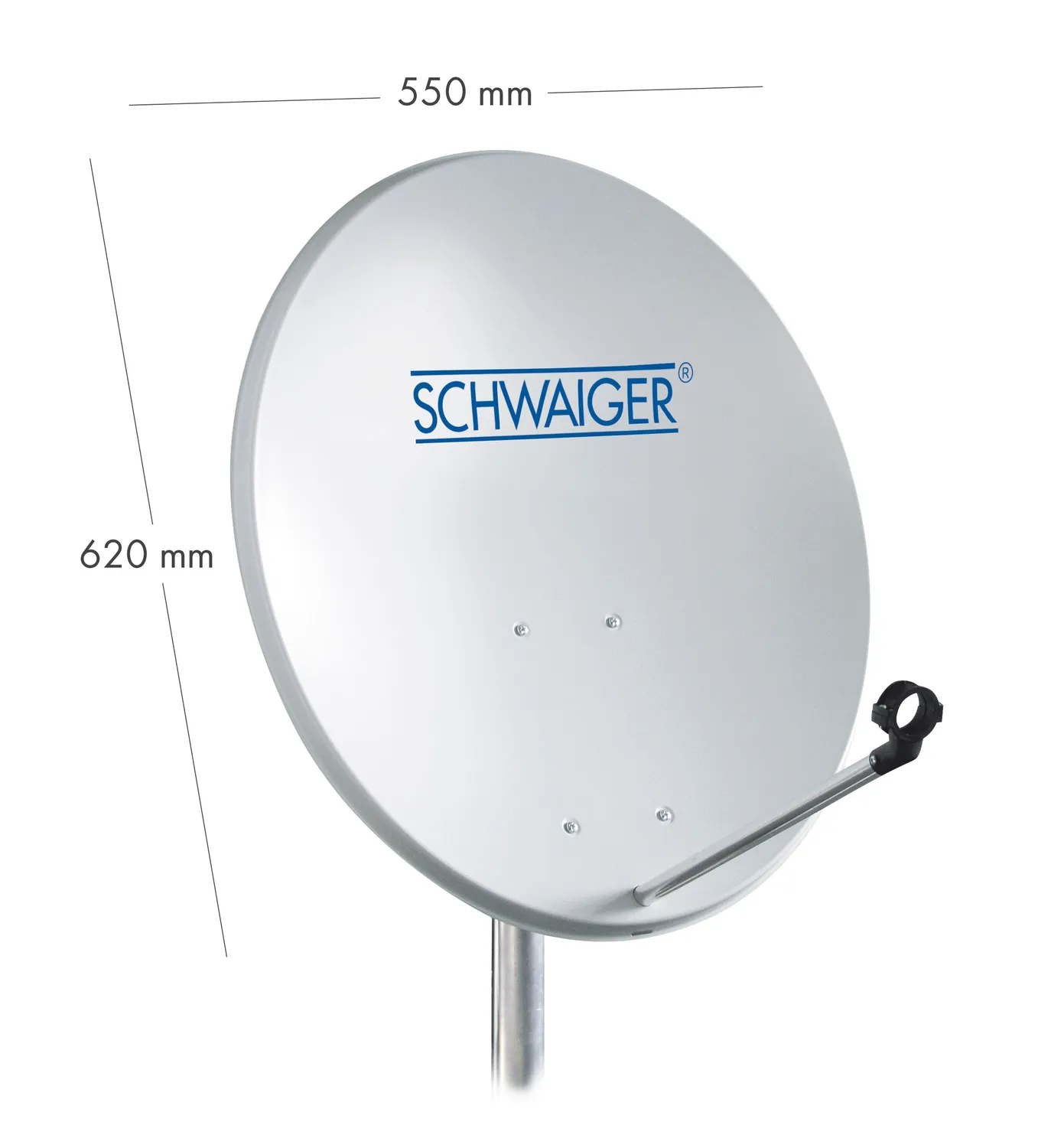 Schwaiger parabola offset 55 cm antracite acciaio