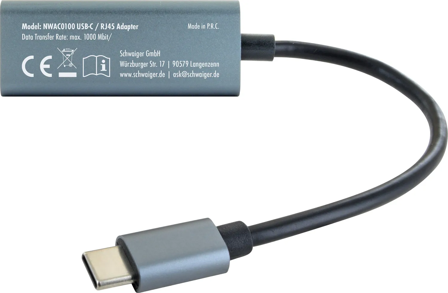 Schwaiger adattatore USB-C RJ45 rete Gigabit