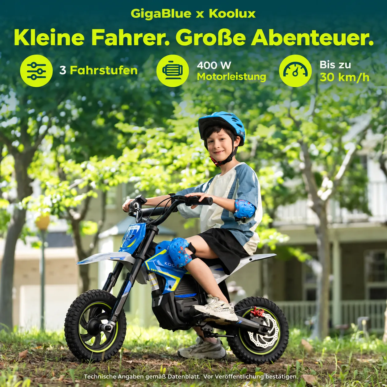GigaBlue Koolux K7 JuniorCross moto elettrica bambini rossa