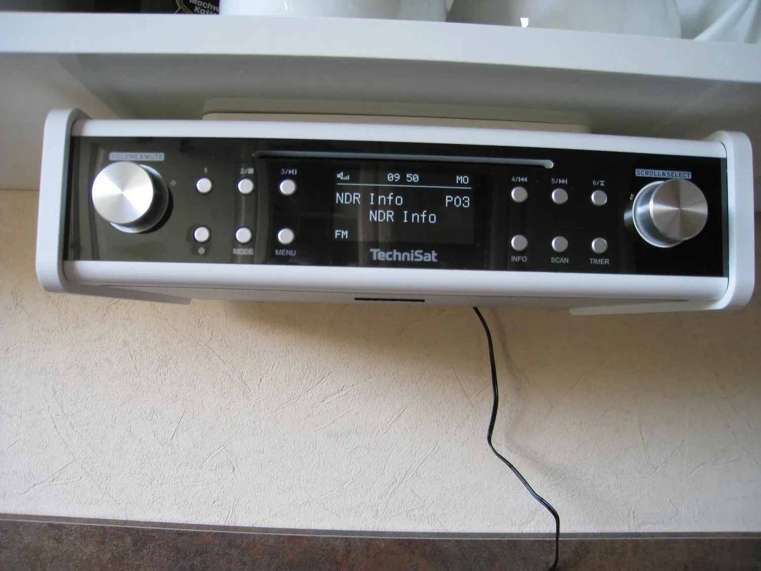 TechniSat DigitRadio 20 CD radio cucina DAB+ con CD bianca