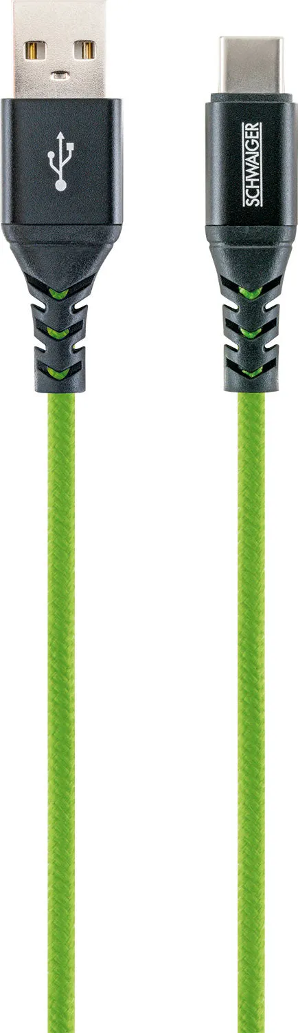 SCHWAIGER Cavo USB-C nylon 1,2 m nero 3A