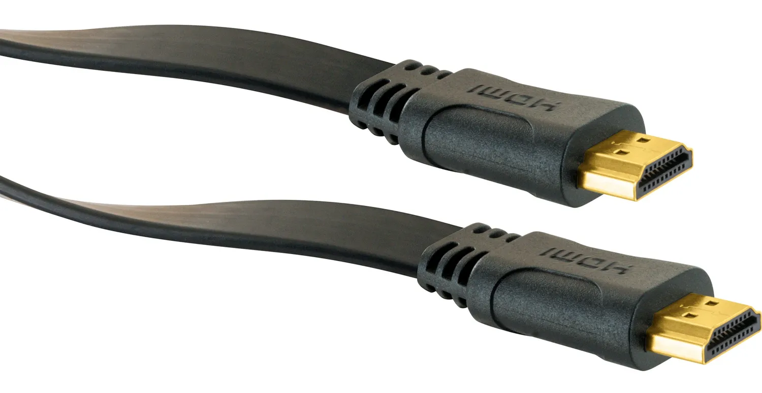 SCHWAIGER Cavo HDMI High Speed Ethernet Piatto Nero