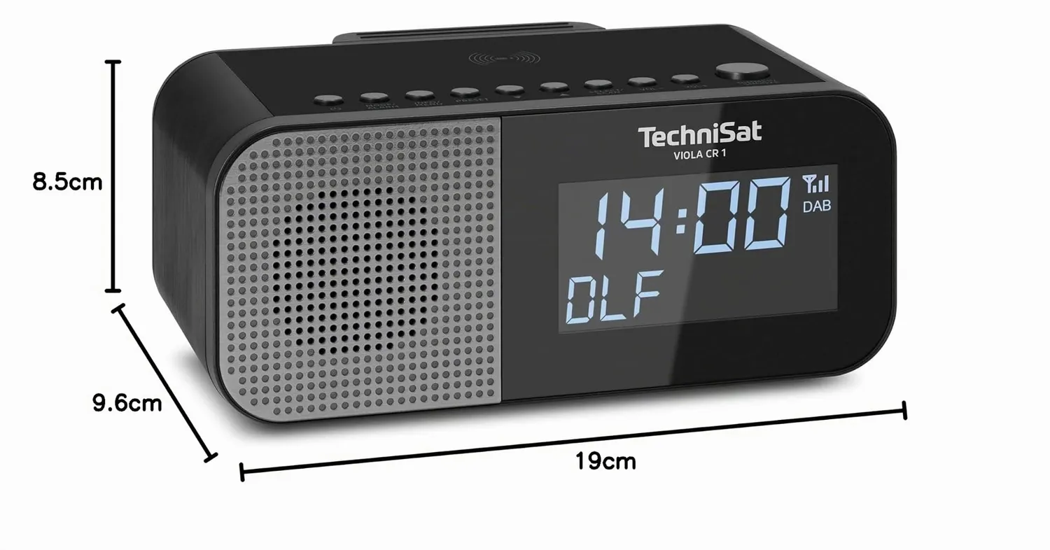 TechniSat VIOLA CR 1 Radiosveglia Nera Ricarica Wireless