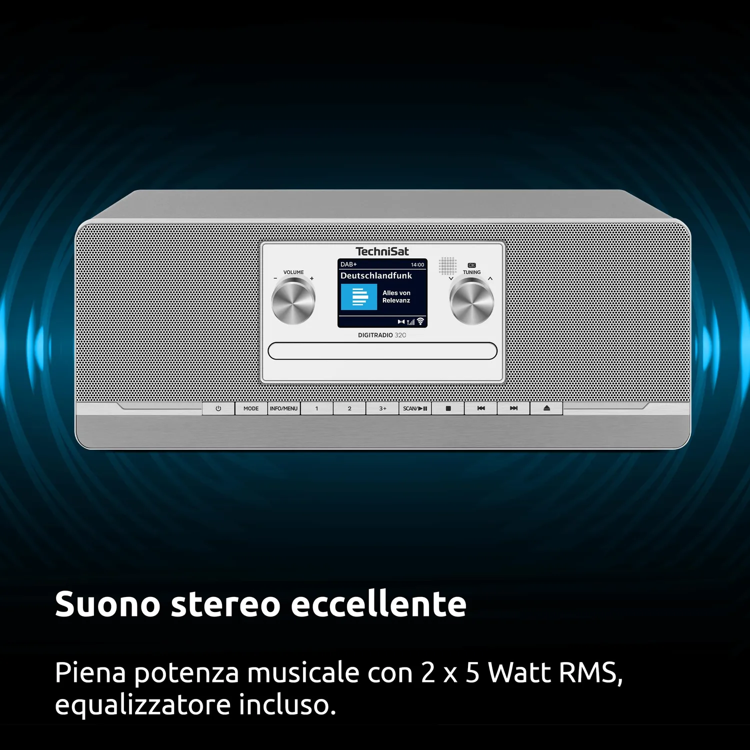TechniSat DigitRadio 320 Radio DAB CD Argento