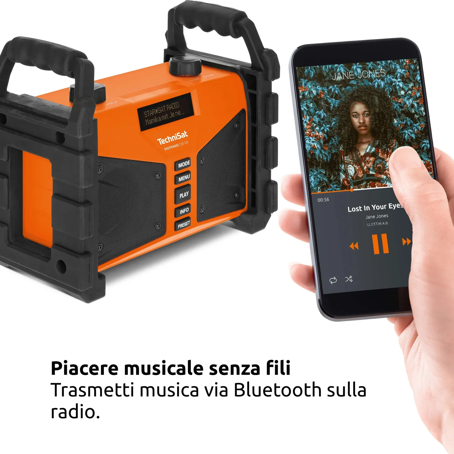 TechniSat DIGITRADIO 230 OD Radio Cantiere DAB+ Arancione IP65