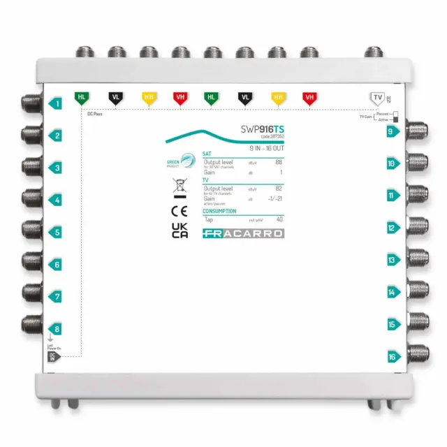 Fracarro SWP916TS multiswitch 9 ingressi 16 uscite