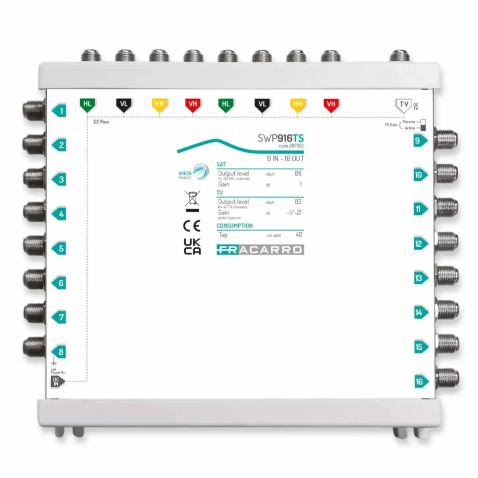 Fracarro SWP916TS multiswitch 9 ingressi 16 uscite