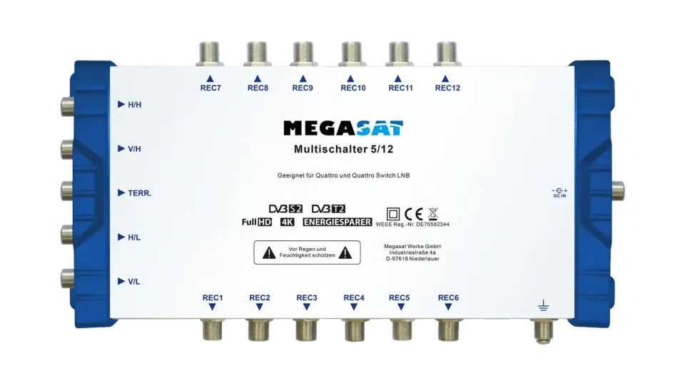 Megasat Multischalter 5/12 centralino 12 utenze