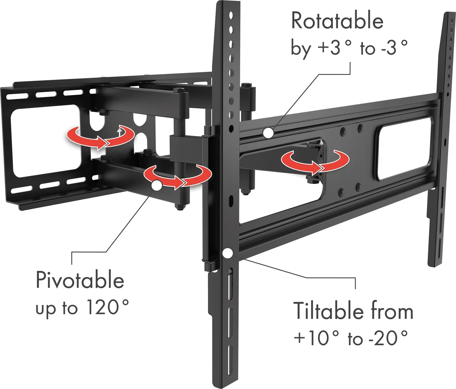 Schwaiger Supporto TV 37-86" doppio braccio orientabile