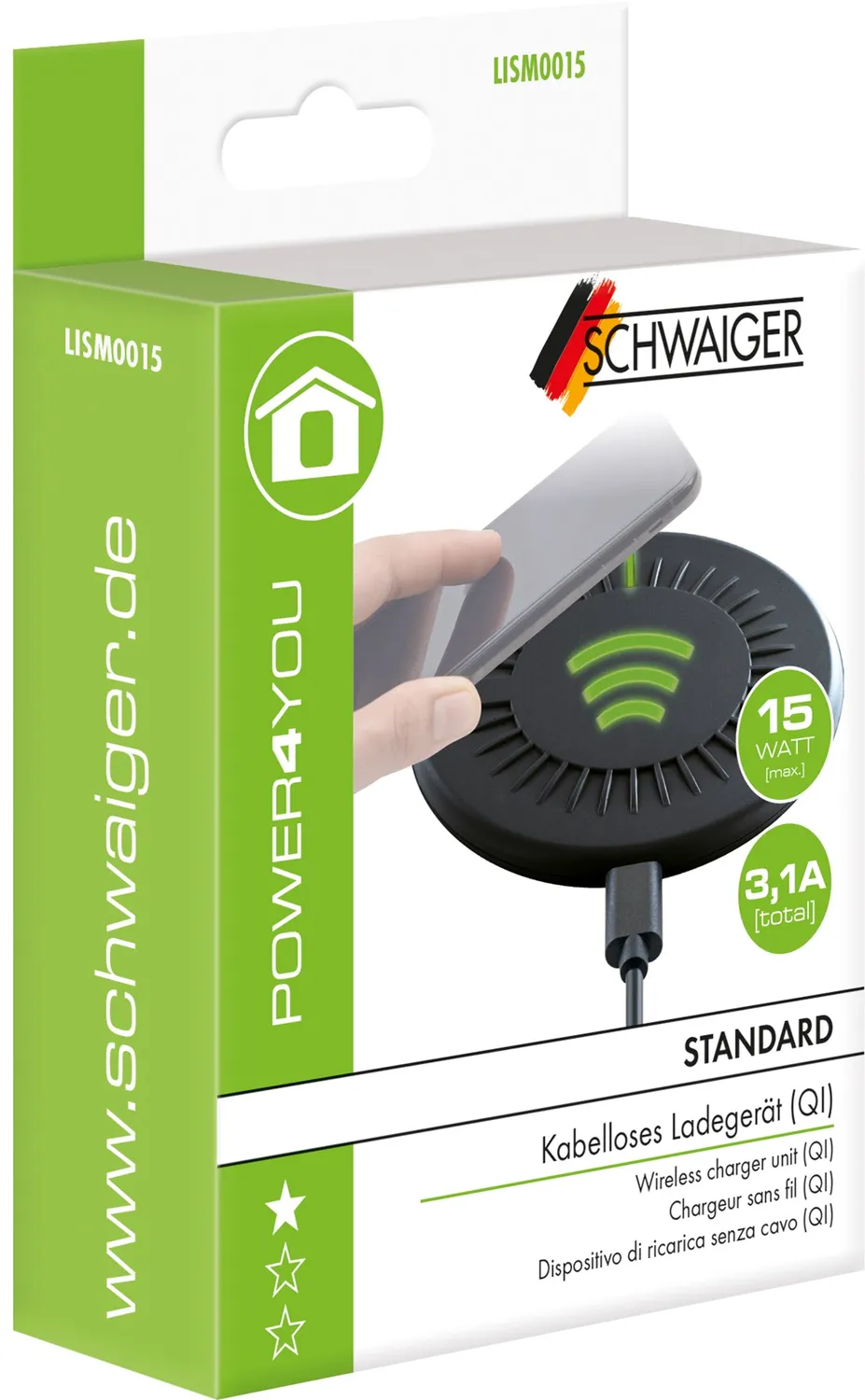 SCHWAIGER Piastra Ricarica Induzione Magnetica Wireless
