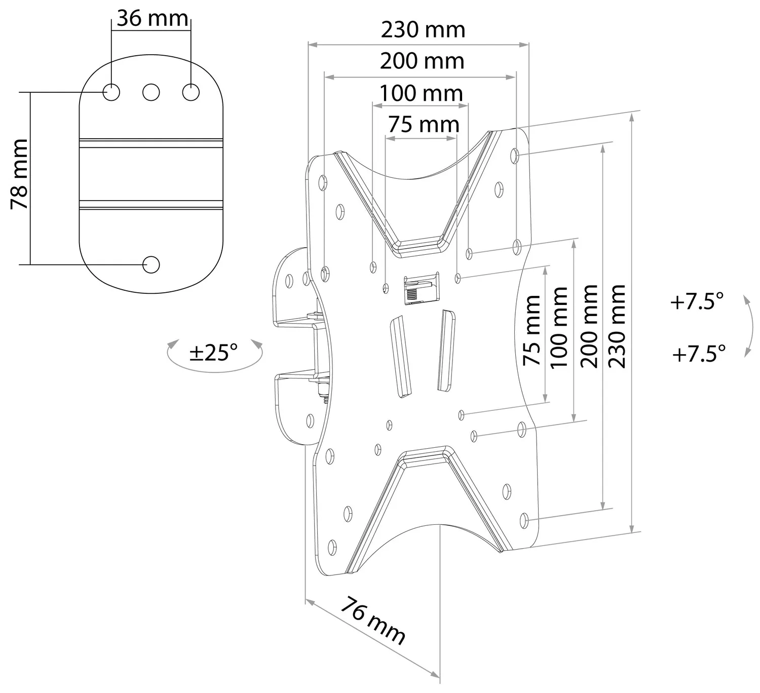 Schwaiger Supporto TV 23-46" parete inclinabile