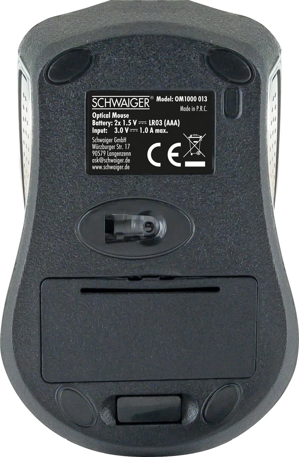 Schwaiger mouse wireless ottico 1200 dpi nero USB
