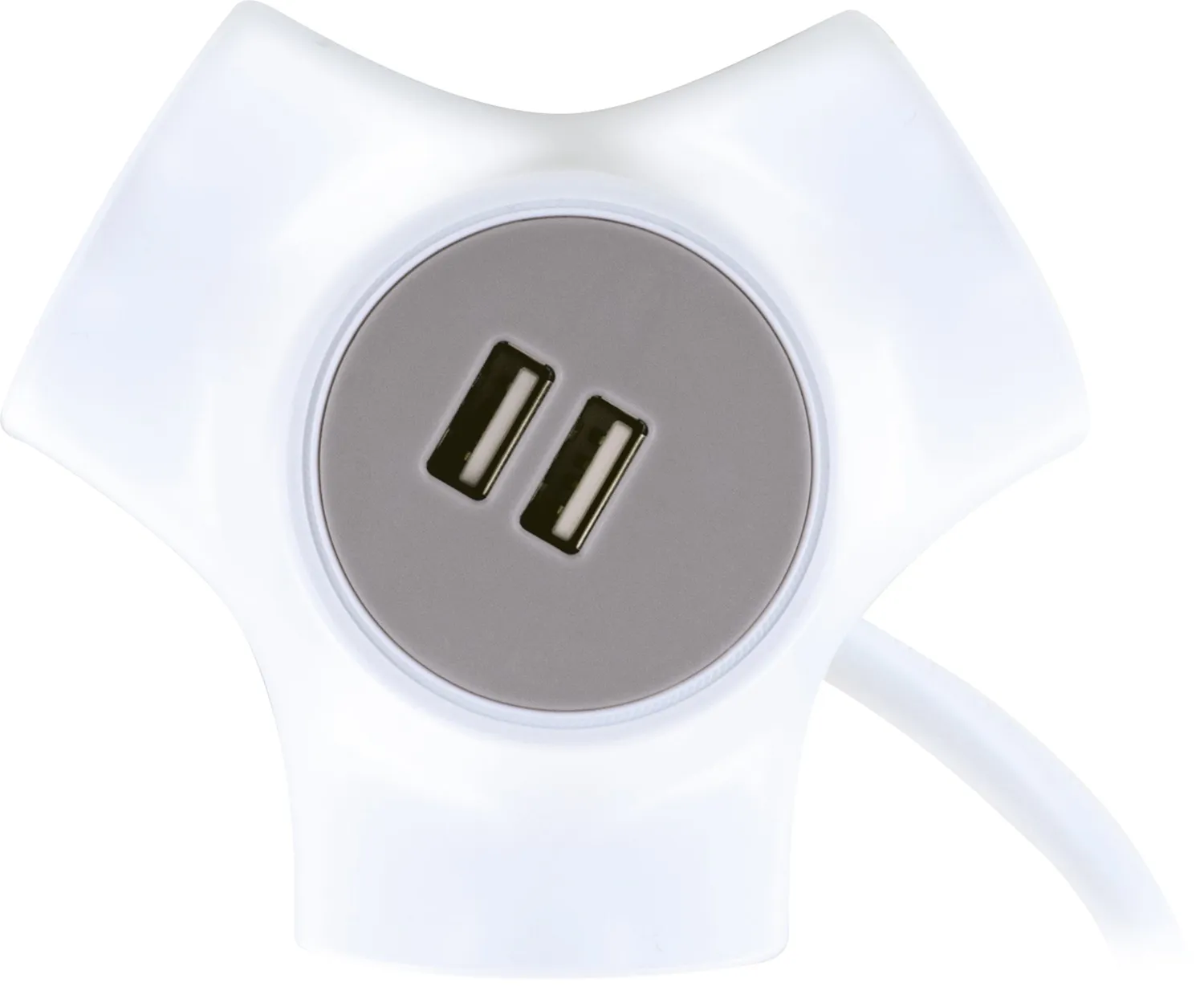 Schwaiger Cubo Presa Multipla 3 Vie + 2 USB con Cavo 1,4 m