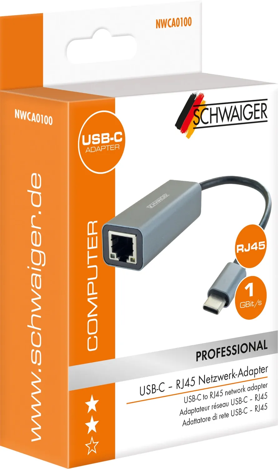 Schwaiger adattatore USB-C RJ45 rete Gigabit