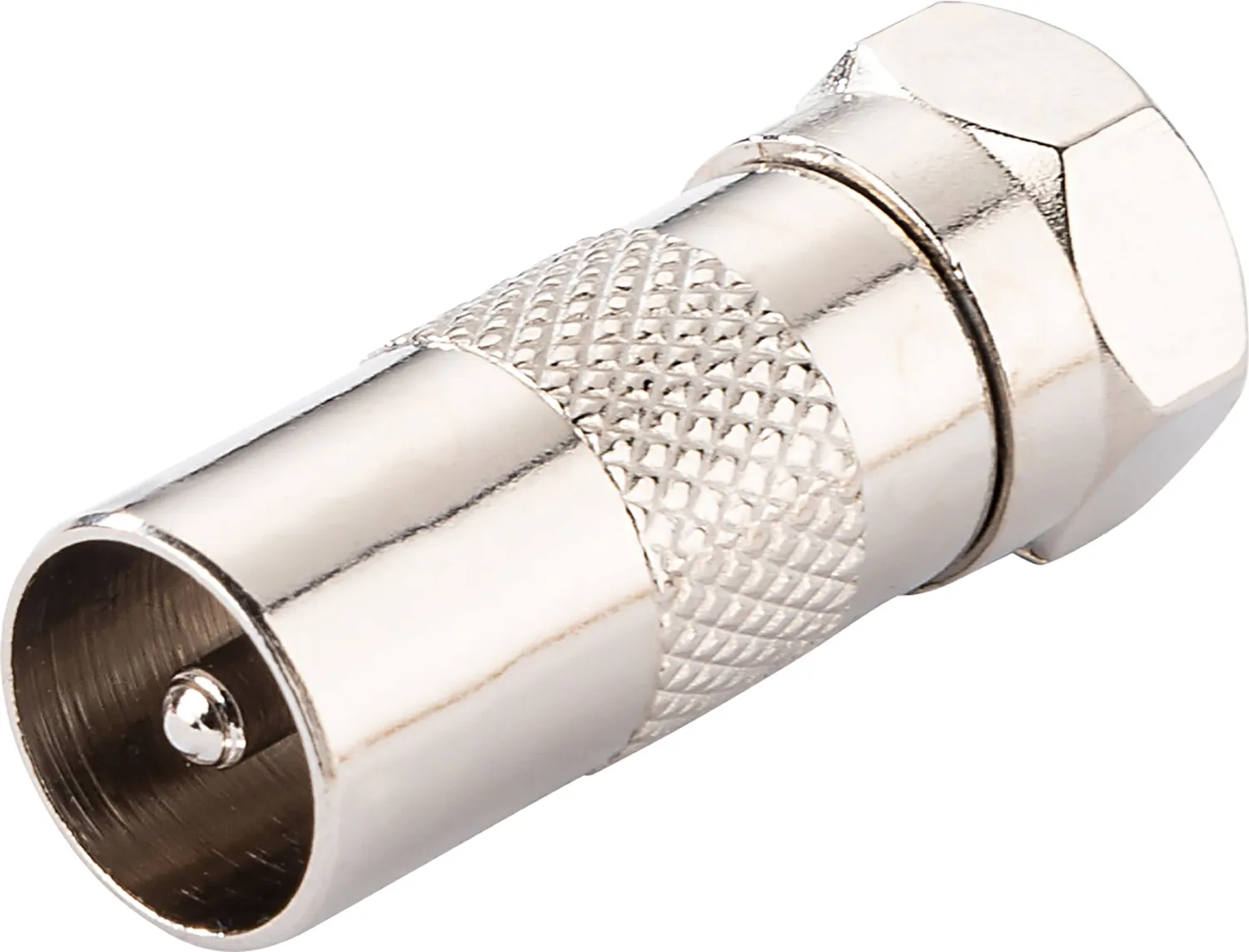 Schwaiger Adattatore F IEC Argento
