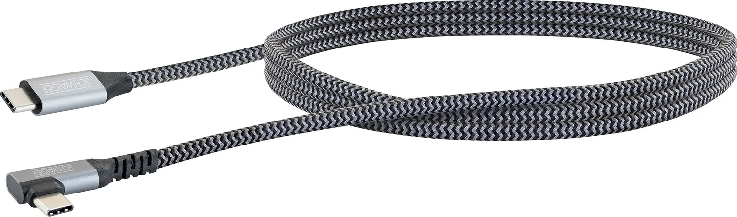 Schwaiger cavo USB-C 1,2 m spina angolata ricarica