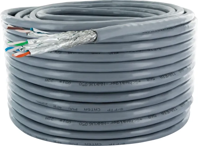 SCHWAIGER CAT 6A cavo di rete 10 m grigio S/FTP