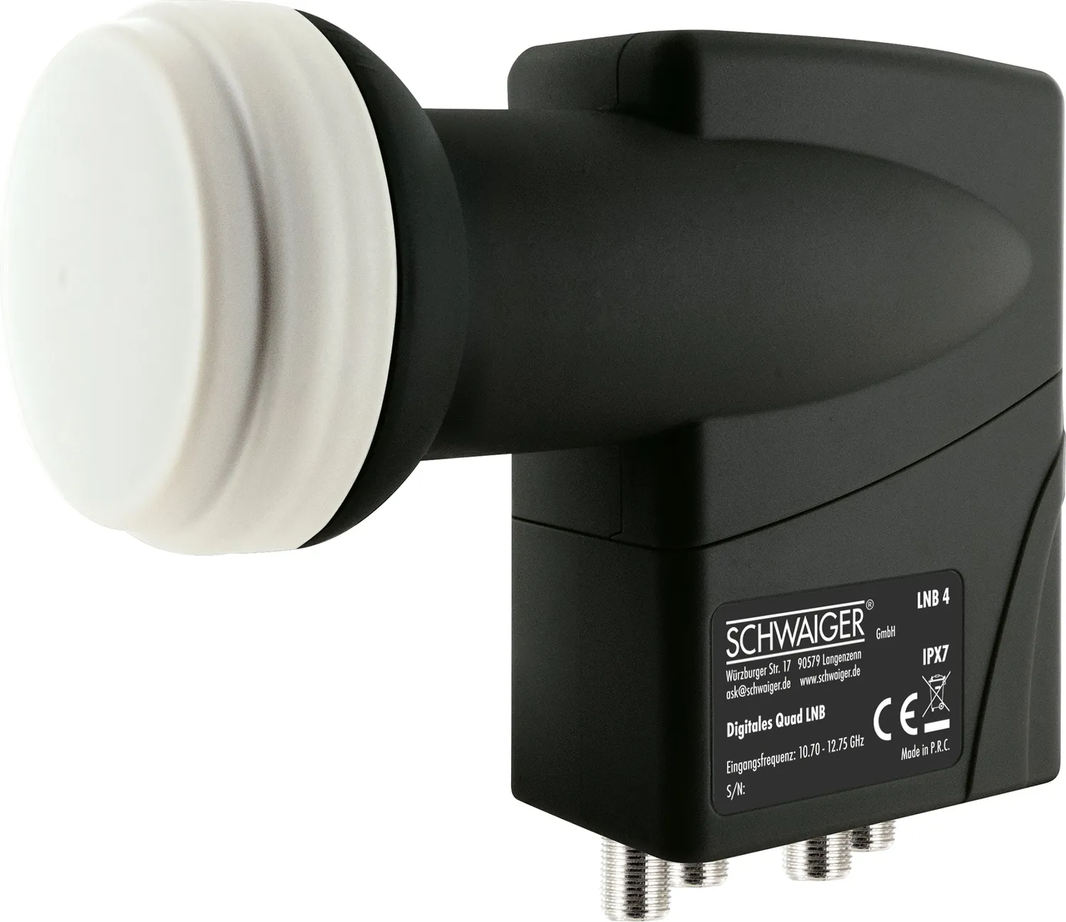 SCHWAIGER Quad LNB 4 uscite parabola multifeed